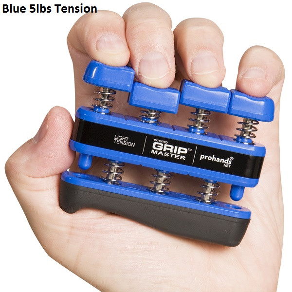 Prohands Gripmaster Light Tension Hand Exerciser – Finger, Hand & Forearm Strengthener (Blue)