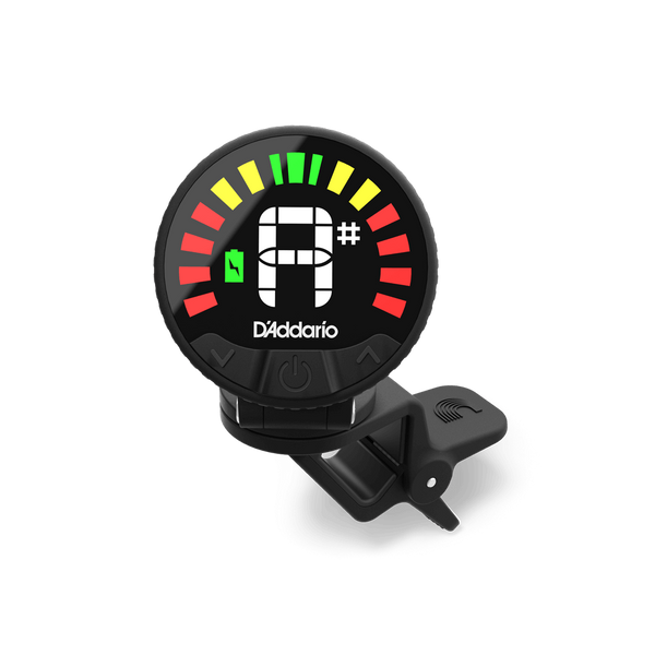 D'Addario PW-CT-26 Nexxus 360 Rechargeable Clip-On Tuner – 360° Rotating Full-Color LED Display for Guitar & More
