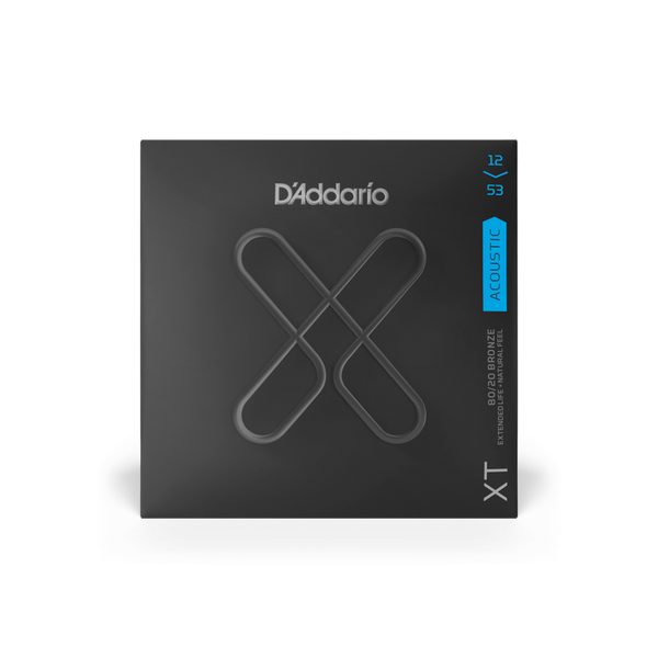 D'Addario XTABR1253 XT 80/20 Bronze Acoustic Guitar Strings – Regular Light, 12-53