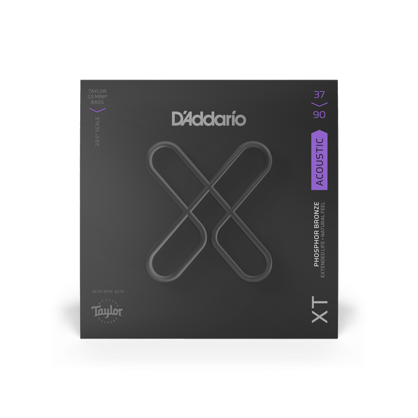 D'Addario XTB3790GS XT Coated Phosphor Bronze Acoustic Bass Strings – Custom Light, 23.5" Scale for Taylor GS Mini Bass (.037–.090)