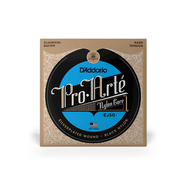 D'Addario EJ50 Pro-Arte Black Nylon Hard Tension Classical Guitar Strings – Rich, Bold Tone & Strong Projection