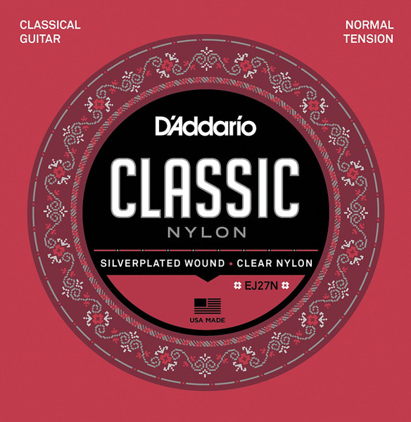 D'Addario EJ27N Student Classics Normal Tension Classical Guitar Strings – Warm, Balanced Tone & Comfortable Playability
