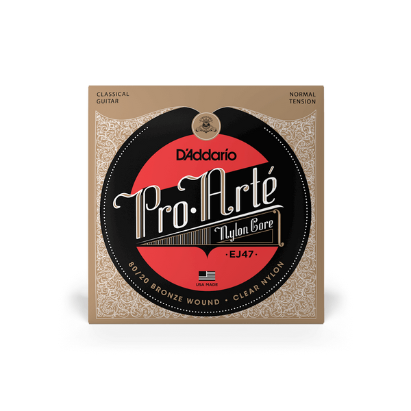 D'Addario EJ47 Pro-Arte 80/20 Bronze Wound Normal Tension Classical Guitar Strings – Warm, Balanced Tone with Smooth Playability