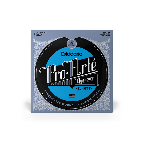 D'Addario EJ46TT Pro-Arte Dynacore Titanium Treble Hard Tension Classical Guitar Strings – Bright, Powerful Tone with Enhanced Projection