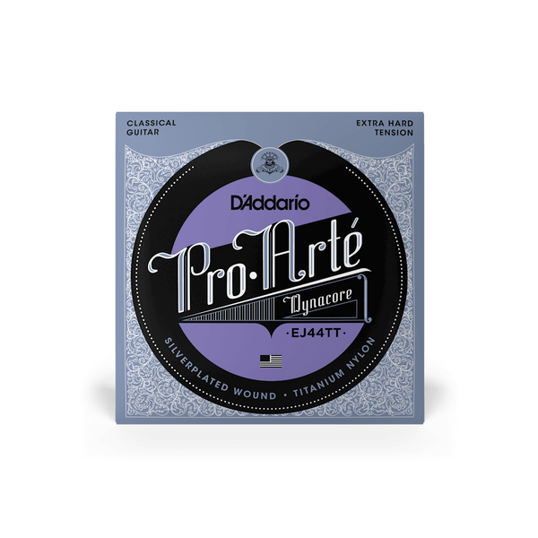 D'Addario EJ44TT Pro-Arte Dynacore Titanium Treble Extra Hard Tension Classical Guitar Strings – Brilliant, Powerful Tone with Full Projection