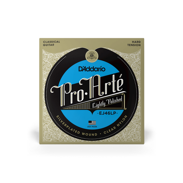 D'Addario EJ46LP Pro-Arte Lightly Polished Composite Hard Tension Classical Guitar Strings – Warm, Powerful Tone with Reduced Finger Noise