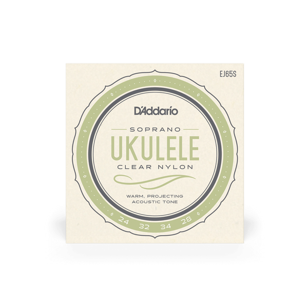 D'Addario EJ65S Pro-Arte Custom Extruded Clear Nylon Soprano Ukulele Strings – Warm, Projecting Tone with Precise Intonation