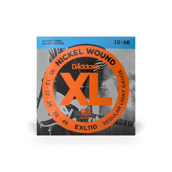D'Addario EXL110 XL Nickel Wound Regular Light Electric Guitar Strings (10-46) – Classic Bright Tone and Long-Lasting Playability