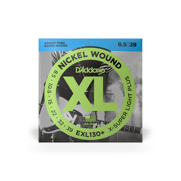 D'Addario EXL130+ XL Nickel Wound Extra Super Light Plus Electric Guitar Strings (8.5-39) – Smooth Transition Gauge for Balanced Tone