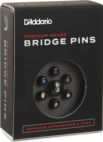 D'Addario Planet Waves PWPS2 Ebony Bridge Pins with End Pin Set – Abalone Inlay
