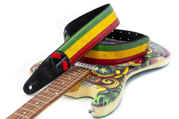 RightOn! Legend Keith Richards Guitar Strap Rastafarian Inspired