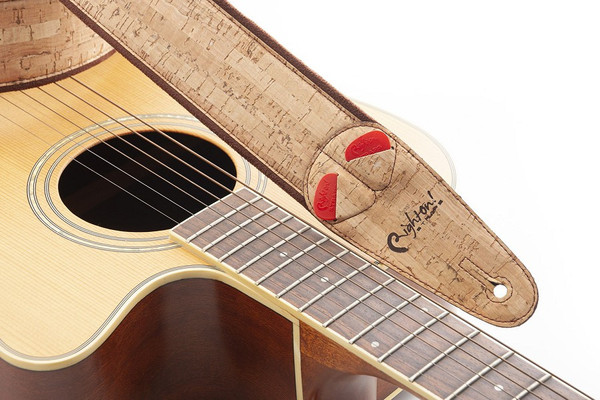 RightOn! Mojo Cork Natural Guitar Strap – Eco-Friendly & Stylish Beige