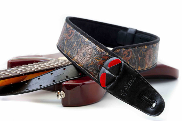 RightOn! Crunch Cracked Vegan Leather Guitar Strap – Distressed Style & Comfort