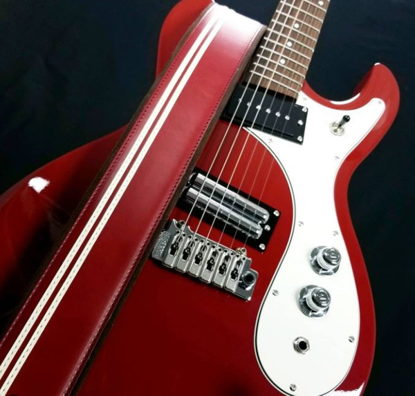 RightOn! Mojo Race-60 Guitar & Bass Strap made with Vegan Leather – Stylish and Comfortable Red