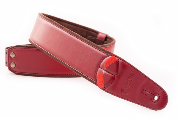 RightOn! Mojo Charm-60 Red Vegan Leather Guitar Strap