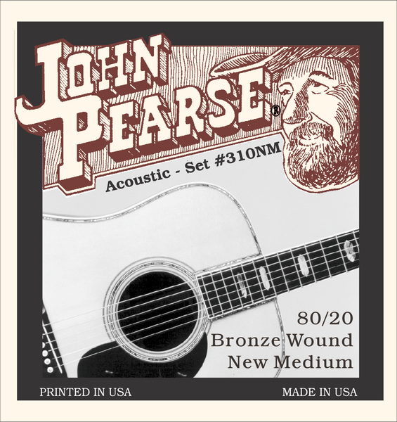 John Pearse 310NM Acoustic Guitar Strings - Phosphor Bronze New Medium (.013-.055)