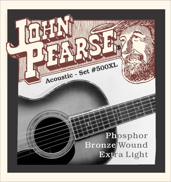 John Pearse 500XL Phosphor Bronze Acoustic Guitar Strings - Extra Light (.010-.047)