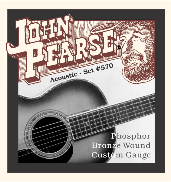 John Pearse 570C Phosphor Bronze Acoustic Guitar Strings - Slightly Light Customs 11-52 - Warm & Sustained Tone