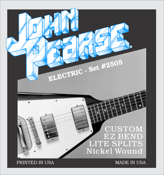 John Pearse 2505 Custom EZ Bend Lite Splits Nickel Wound Electric Guitar Strings - 10-50 Hybrid