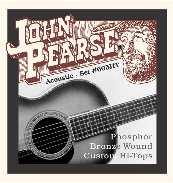 John Pearse 605HT Phosphor Bronze Acoustic Guitar Strings - "Custom Hi-Tops" Gauge 13-53