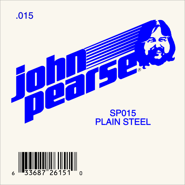 John Pearse SP015 Plain Steel Acoustic/Electric Guitar String - .015 Single, Ball End