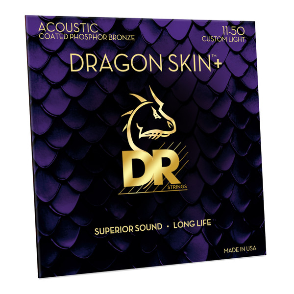 DR Strings DAP-11 Dragon Skin+ Coated Phosphor Bronze Acoustic Guitar Strings