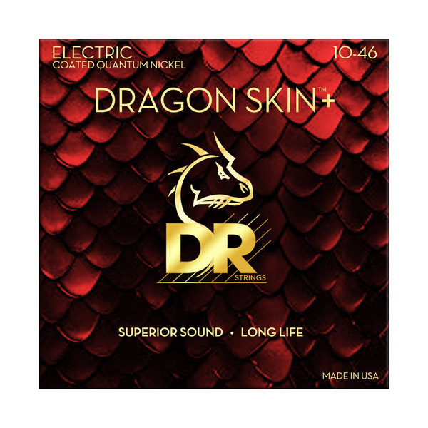 DR Strings DEQ-10 Dragon Skin+ Coated Quantum Nickel Medium Electric Guitar Strings