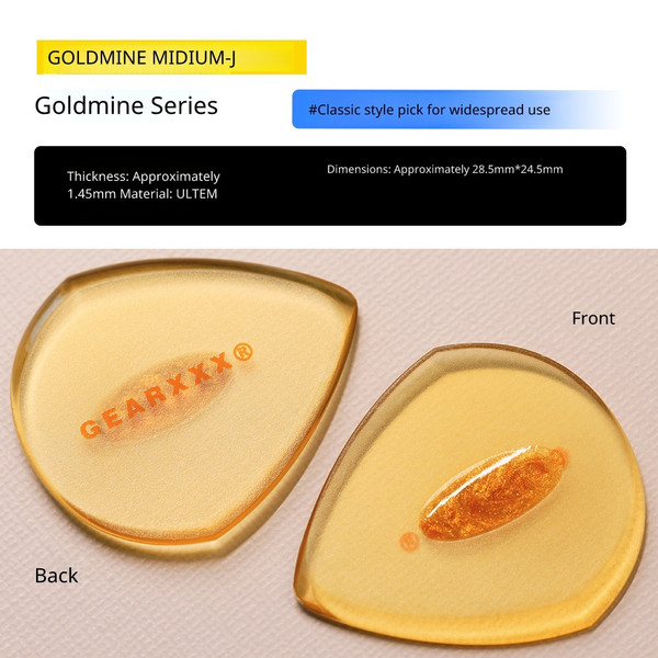 GearXXX Goldmine Series MEDIUM-J Pick – 1.45mm Ultem Classic