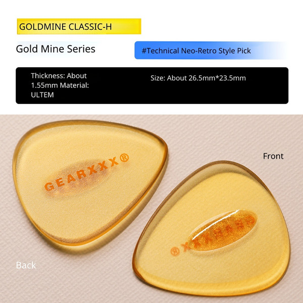 GearXXX Goldmine Series CLASSIC-H Pick – 1.55mm Ultem Heavy