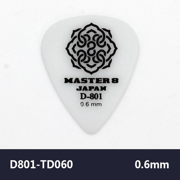 MASTER 8 JAPAN D-801 Teardrop 0.6mm Guitar Pick – Gray White