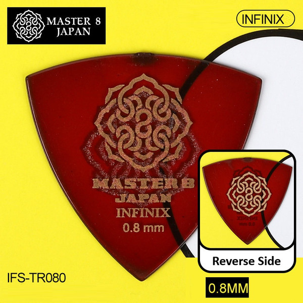 MASTER 8 JAPAN INFINIX Hard Grip Triangle 0.8mm Pick – Clear Red