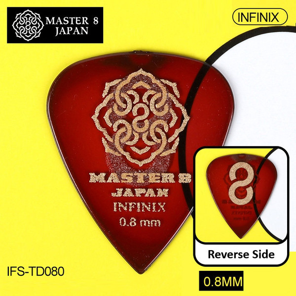 MASTER 8 JAPAN INFINIX Hard Grip Teardrop 0.8mm Pick – Clear Red
