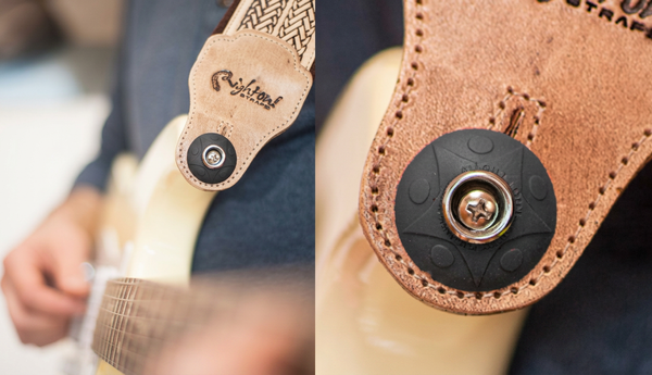 RightOn! Straps Guitar Strap Lock with Vegan Leather – Secure Locking System