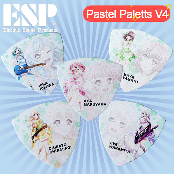 ESP x BanG Dream! Pastel Palettes Ver.4 Character Guitar/Bass Pick Set (5 Picks)