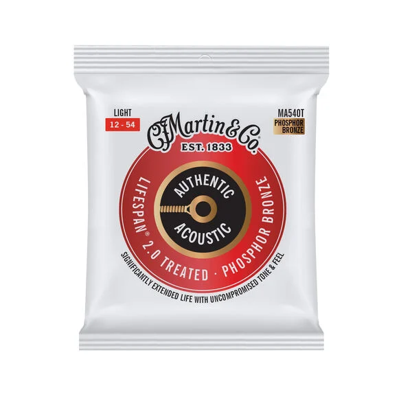 Martin Authentic Acoustic Lifespan 2.0 MA540T Phosphor Bronze Guitar Strings Light 12-54