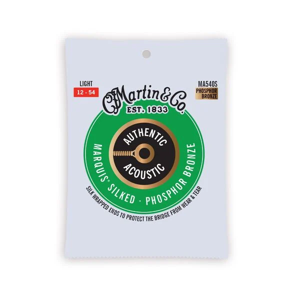 Martin MA540S Authentic Acoustic Marquis Silked Phosphor Bronze Acoustic Guitar Strings Light 12-54