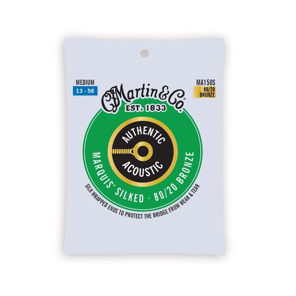 Martin MA150S Authentic Acoustic Marquis Silked 80/20 Bronze Acoustic Guitar Strings Medium 13-56