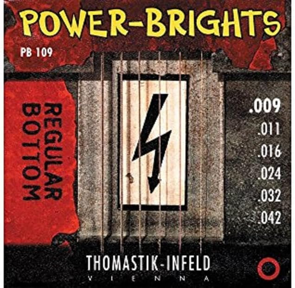 Thomastik-Infeld PB109 Power-Brights Regular Bottom Electric Guitar Strings Light (.009-.042)