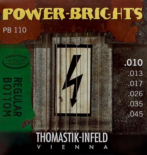 Thomastik-Infeld PB110 Power-Brights Regular Bottom Electric Guitar Strings Medium Light (.010-.045)