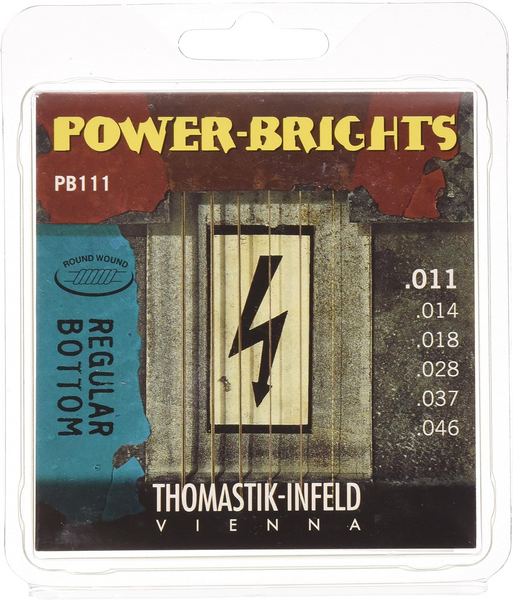 Thomastik-Infeld PB111 Power-Brights Regular Bottom Electric Guitar Strings Medium (.011-.046)
