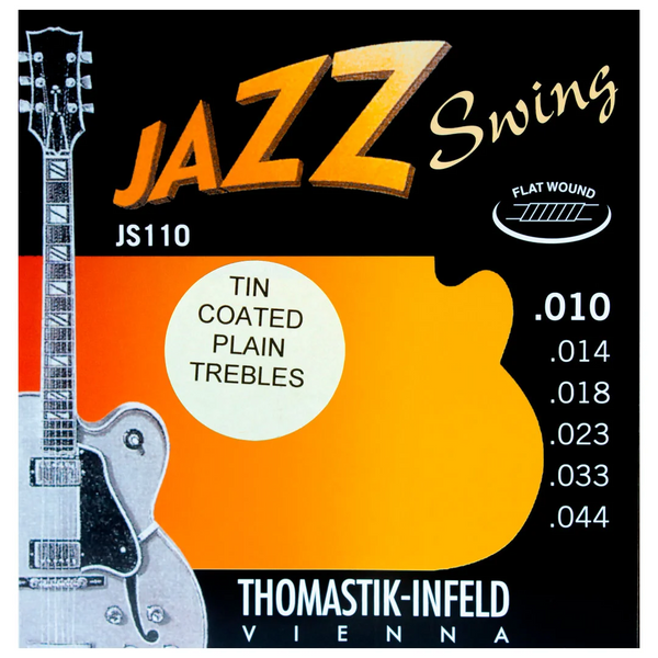 Thomastik-Infeld JS110T Jazz Swing Flatwound Jazz Guitar Strings Extra Light Tin-Plated Trebles (.010-.044)