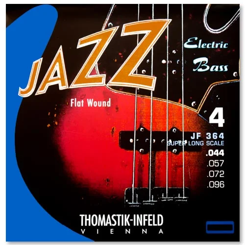 Thomastik-Infeld JF364 Jazz Flat Wound Nickel Bass Guitar Strings 4-String Super Long Scale 36" (.044-.096)