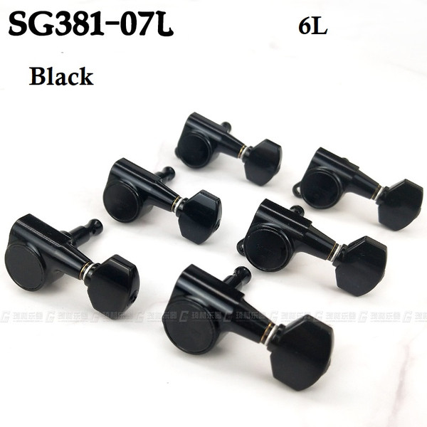 Gotoh SG381-07 Guitar Tuning Machines 6-In-Line (L6) — Black