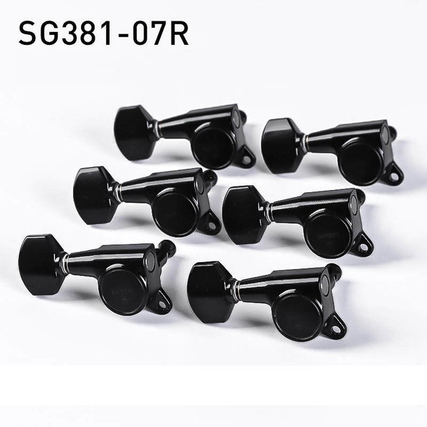 Gotoh SG381-07 Guitar Tuning Machines 6-In-Line (R6) — Black