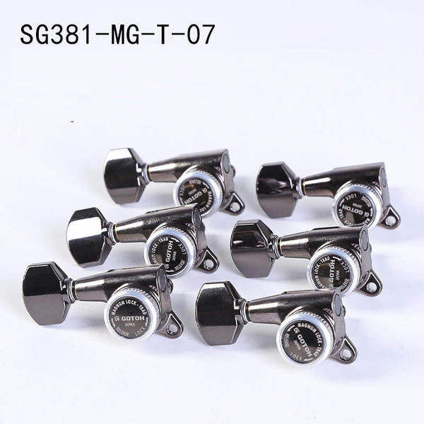Gotoh SG381-07 MG-T Magnum Lock Guitar Tuning Machines 6-In-Line (R6) — Cosmo Black