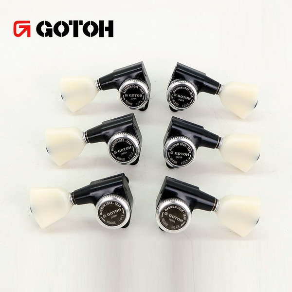 Gotoh SG301-P4N MG-T Magnum Lock Guitar Tuning Machines 3Lx3R Set — Black, Ivory Buttons