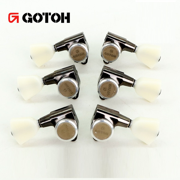 Gotoh SG301-P4N MG-T Magnum Lock Guitar Tuning Machines 3Lx3R Set — Cosmo Black, Ivory Buttons
