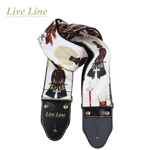 Live Line Chirimen Series Bass Strap — Yoroi Kabuto 7cm Wide, Made in Japan
