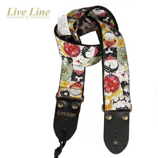 Live Line 2400 Series Guitar Strap — Japanese Dog Pattern Woven, Made in Japan
