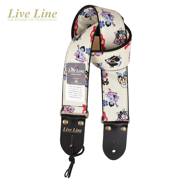 Live Line Guitar Strap — Kabuki Pop-Art Woven, Made in Japan